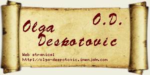 Olga Despotović vizit kartica